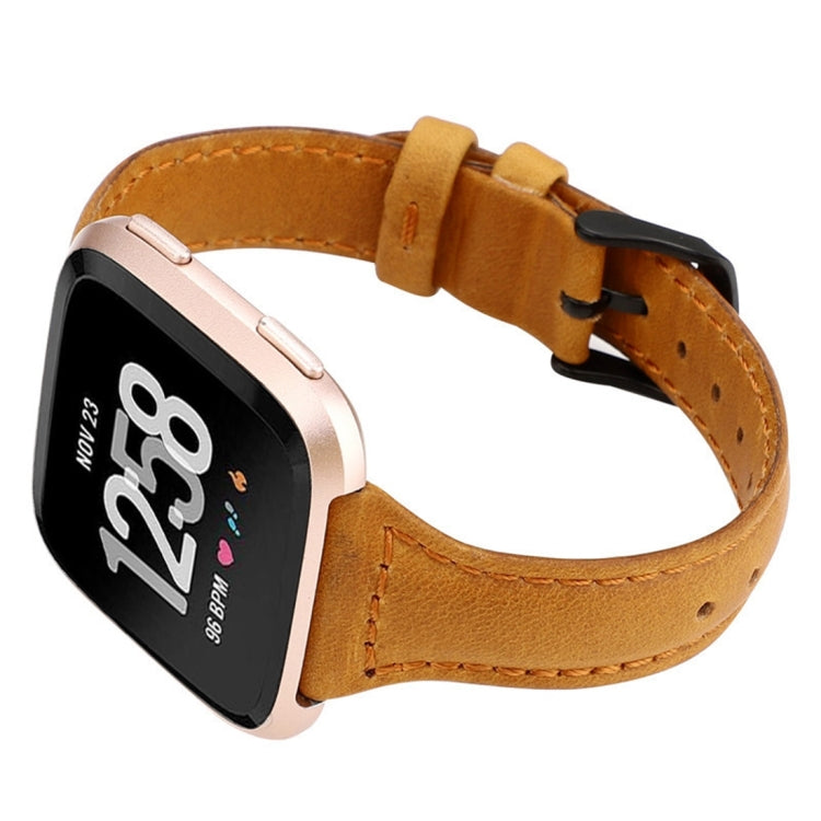 Per Fitbit Versa Razy Horse Texture cinturino in vera pelle