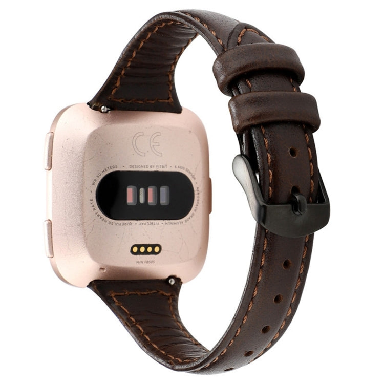 Per Fitbit Versa Razy Horse Texture cinturino in vera pelle