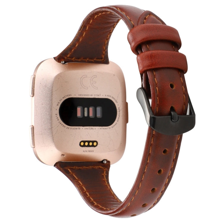 Per Fitbit Versa Razy Horse Texture cinturino in vera pelle