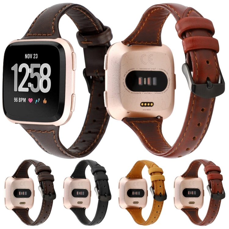 Per Fitbit Versa Razy Horse Texture cinturino in vera pelle