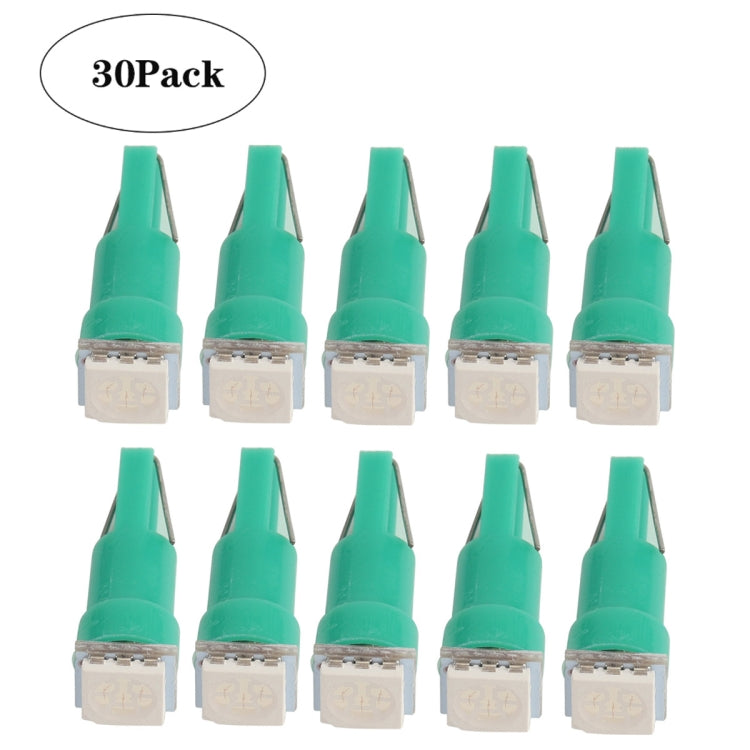 30 PCS T5 1LED SMD-5050 Indicatore LED per modifica auto Luce verde, A3895