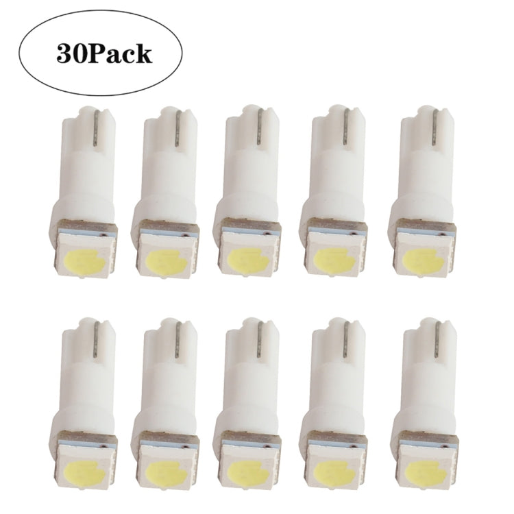 30 PCS T5 1LED SMD-5050 Indicatore LED per modifica auto Luce bianca, A3896