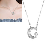 Collana con ciondolo alfabeto inglese in argento sterling S925 moda donna, A, B, C, D, E, F, G, H, I, J, K, L, M, N, O, P, Q, R, S, T, U, V, W, X, Y, Z