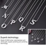 Collana con ciondolo alfabeto inglese in argento sterling S925 moda donna, A, B, C, D, E, F, G, H, I, J, K, L, M, N, O, P, Q, R, S, T, U, V, W, X, Y, Z