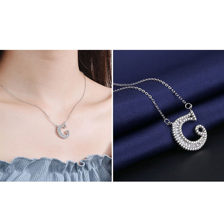 Collana con ciondolo alfabeto inglese in argento sterling S925 moda donna, A, B, C, D, E, F, G, H, I, J, K, L, M, N, O, P, Q, R, S, T, U, V, W, X, Y, Z