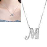 Collana con ciondolo alfabeto inglese in argento sterling S925 moda donna, A, B, C, D, E, F, G, H, I, J, K, L, M, N, O, P, Q, R, S, T, U, V, W, X, Y, Z