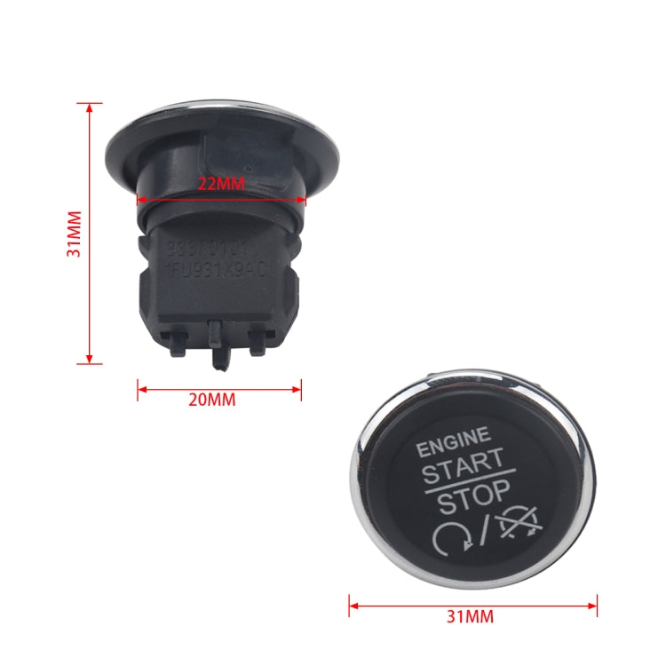Interruttore di avviamento a pulsante per auto + kit di strumenti 1FU931X9AC per Jeep Grand Cherokee / Dodge, For Jeep Grand Cherokee