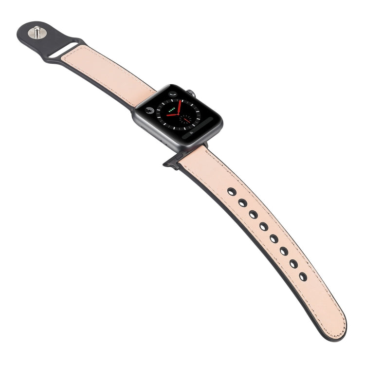 Cinturino in TPU in pelle incollata per Apple Watch Series 6 e SE e 5 e 4 40 mm / 3 e 2 e 1 38 mm