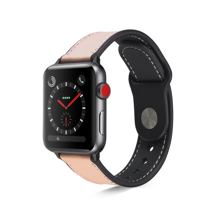 Cinturino in TPU in pelle incollata per Apple Watch Series 6 e SE e 5 e 4 40 mm / 3 e 2 e 1 38 mm