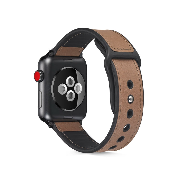 Cinturino in TPU in pelle incollata per Apple Watch Series 6 e SE e 5 e 4 40 mm / 3 e 2 e 1 38 mm