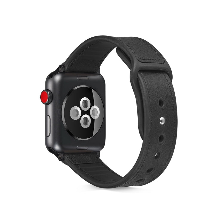 Cinturino in TPU in pelle incollata per Apple Watch Series 6 e SE e 5 e 4 40 mm / 3 e 2 e 1 38 mm