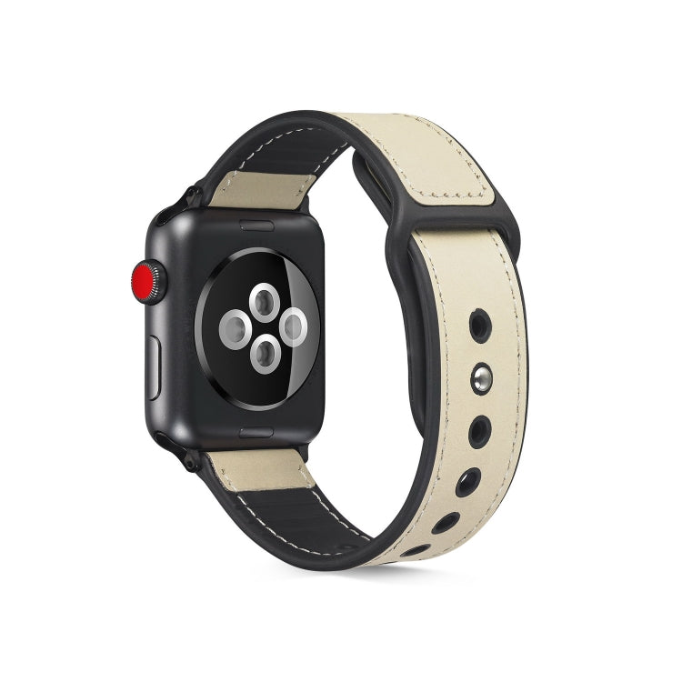 Cinturino in TPU in pelle incollata per Apple Watch Series 6 e SE e 5 e 4 40 mm / 3 e 2 e 1 38 mm