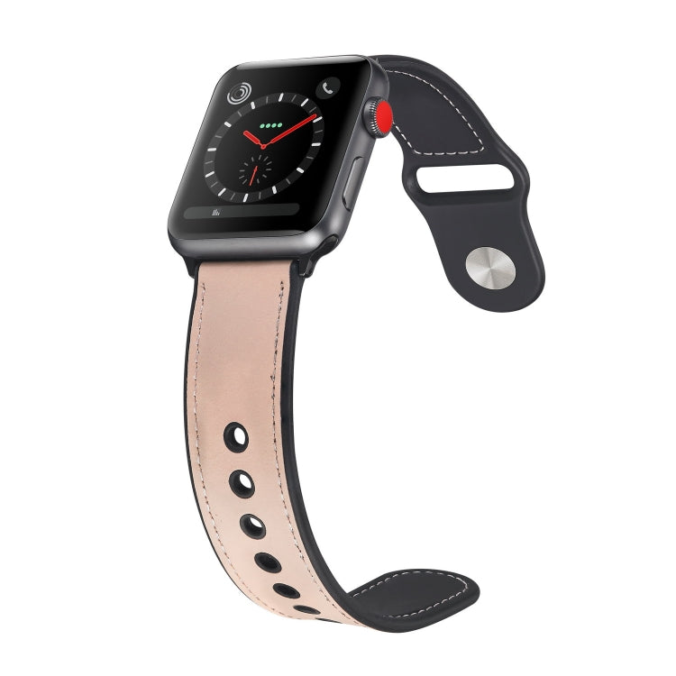 Cinturino in TPU in pelle incollata per Apple Watch Series 6 e SE e 5 e 4 44 mm / 3 e 2 e 1 42 mm