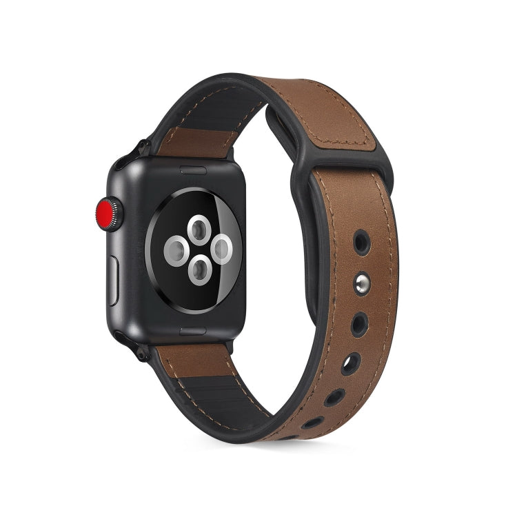 Cinturino in TPU in pelle incollata per Apple Watch Series 6 e SE e 5 e 4 44 mm / 3 e 2 e 1 42 mm