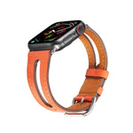 Cinturino in pelle di alta qualità per Apple Watch Series 6 e SE e 5 e 4 44 mm / 3 e 2 e 1 42 mm