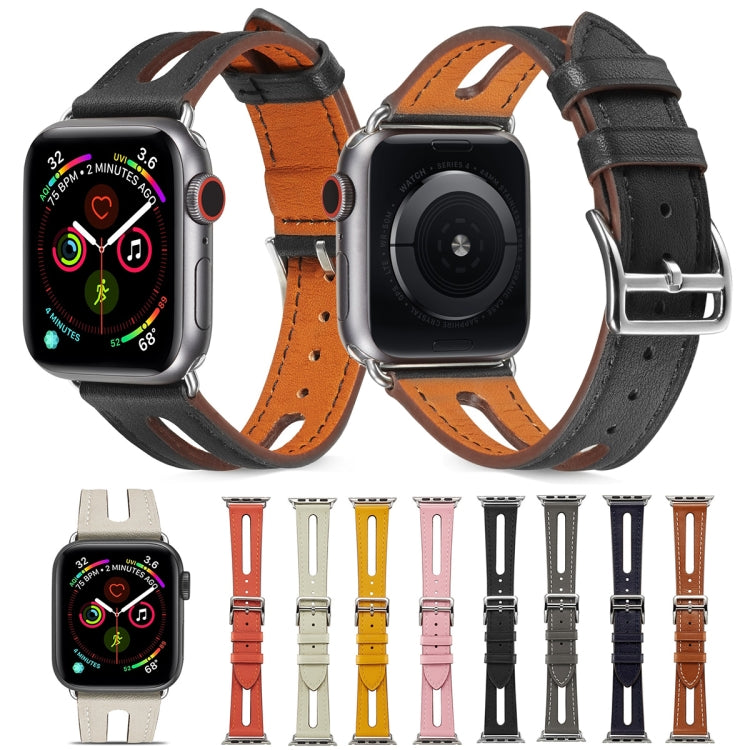 Cinturino in pelle di alta qualità per Apple Watch Series 6 e SE e 5 e 4 44 mm / 3 e 2 e 1 42 mm