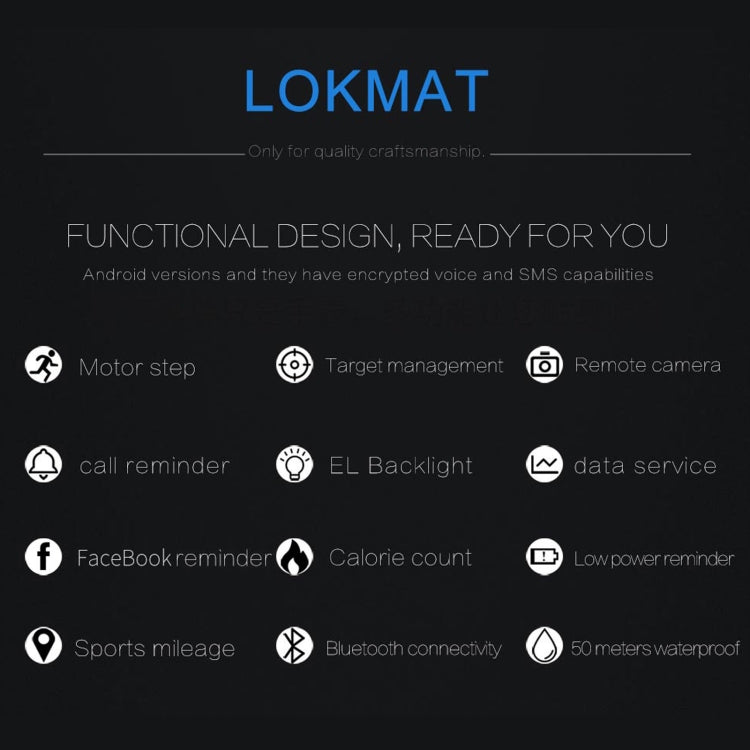 Lokmat MK16 Smartwatch impermeabile con schermo LCD