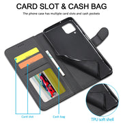 Custodia portafoglio in pelle con supporto per Samsung Galaxy A12