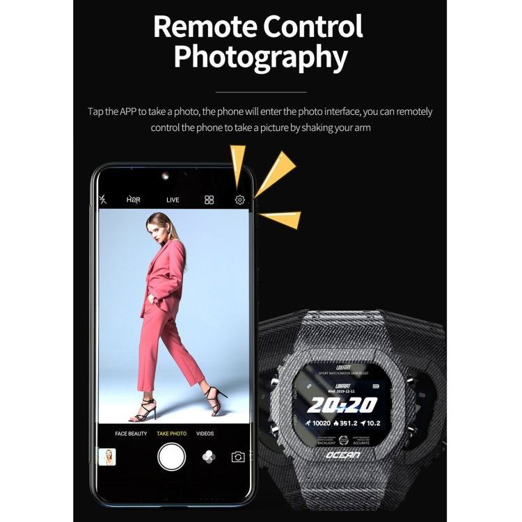 Lokmat OCEAN Touch screen TFT da 1,14 pollici IP68 Orologio intelligente impermeabile, Promemoria informazioni di supporto / Monitoraggio del sonno / Registrazione sportiva