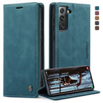 Custodia portafoglio in pelle per Samsung Galaxy S21+ 5G