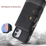 Custodia portafoglio con cerniera per iPhone 12 mini