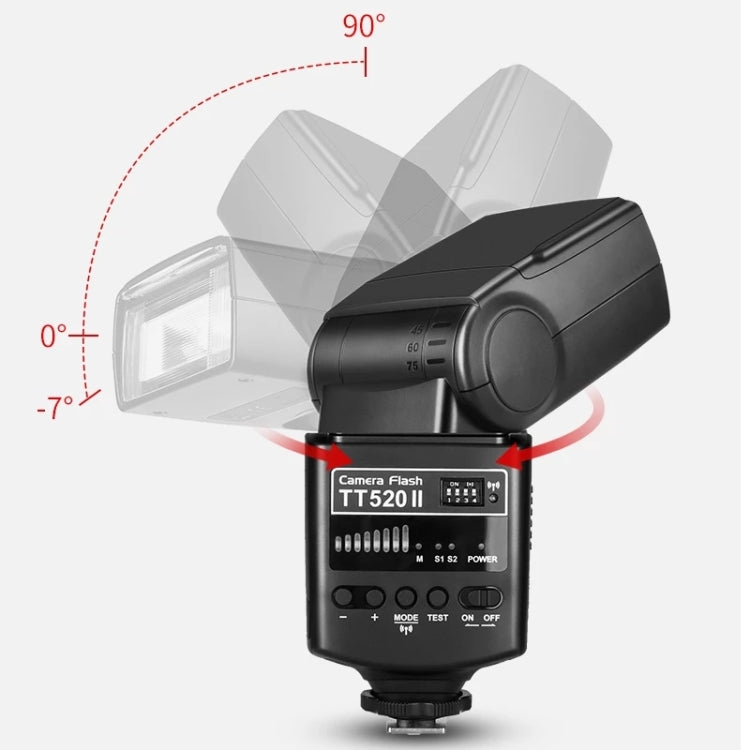 Godox TT520II 433MHZ Wireless 1/300s-1/2000s HSS Flash Speedlite Camera Luce di riempimento superiore per fotocamere DSLR Canon/Nikon, TT520II