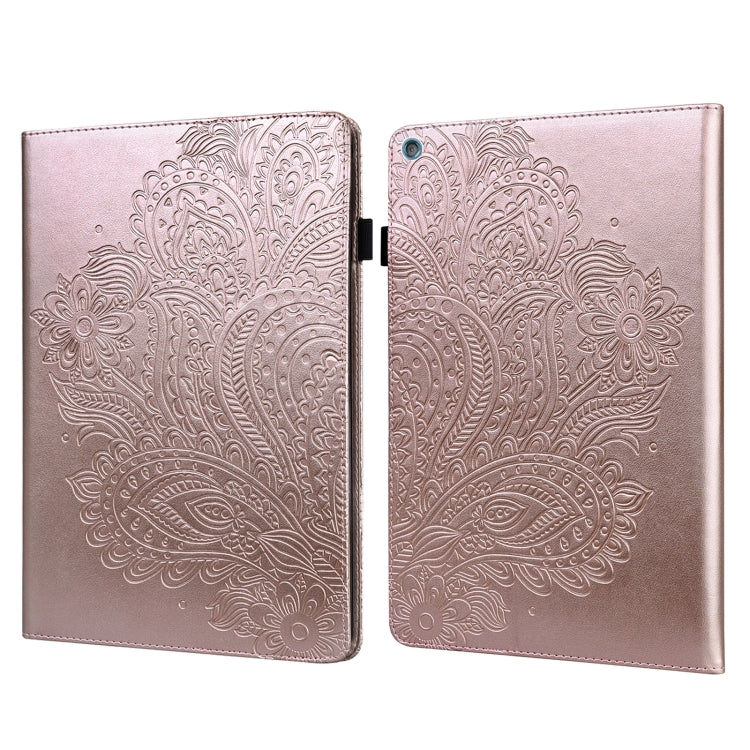 Custodia in pelle flip orizzontale con motivo in rilievo pavone TPU + PU con supporto e slot per carte e portafoglio e funzione sleep / wake-up, For Amazon Kindle Fire HD 10 2016/2017/2018/2019, For Amazon Kindle Fire HD 8 2020                         ...