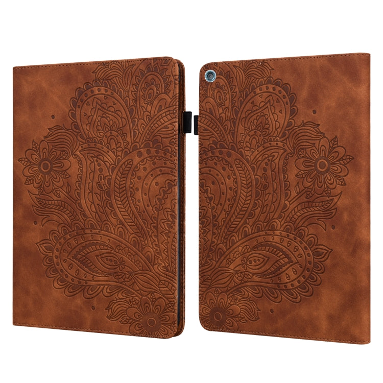Custodia in pelle flip orizzontale con motivo in rilievo pavone TPU + PU con supporto e slot per carte e portafoglio e funzione sleep / wake-up, For Amazon Kindle Fire HD 10 2016/2017/2018/2019, For Amazon Kindle Fire HD 8 2020                         ...