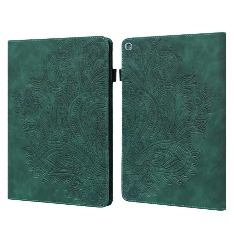 Custodia in pelle flip orizzontale con motivo in rilievo pavone TPU + PU con supporto e slot per carte e portafoglio e funzione sleep / wake-up, For Amazon Kindle Fire HD 10 2016/2017/2018/2019, For Amazon Kindle Fire HD 8 2020                         ...