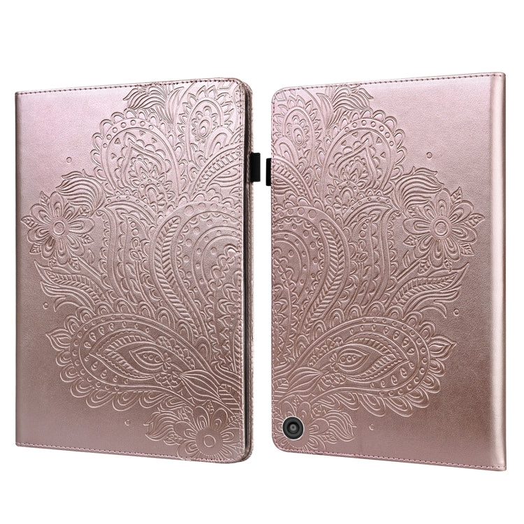 Custodia in pelle flip orizzontale con motivo in rilievo pavone TPU + PU con supporto e slot per carte e portafoglio e funzione sleep / wake-up, For Amazon Kindle Fire HD 10 2016/2017/2018/2019, For Amazon Kindle Fire HD 8 2020                         ...