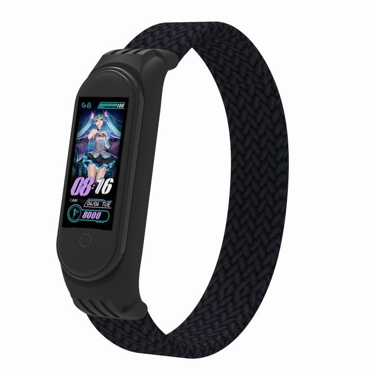 Per Xiaomi Mi Band 5/4/3 / Huami filato intrecciato a giro singolo + cinturini per cinturino da polso in TPU, S, M