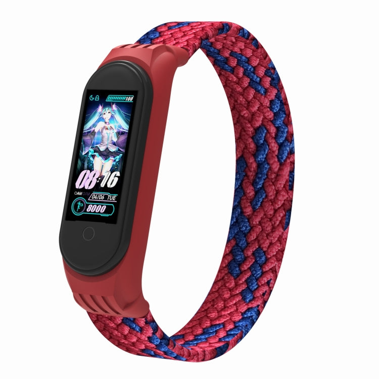 Per Xiaomi Mi Band 5/4/3 / Huami filato intrecciato a giro singolo + cinturini per cinturino da polso in TPU, S, M