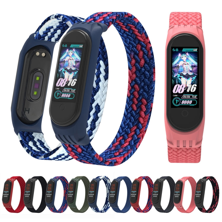 Per Xiaomi Mi Band 5/4/3 / Huami filato intrecciato a giro singolo + cinturini per cinturino da polso in TPU, S, M