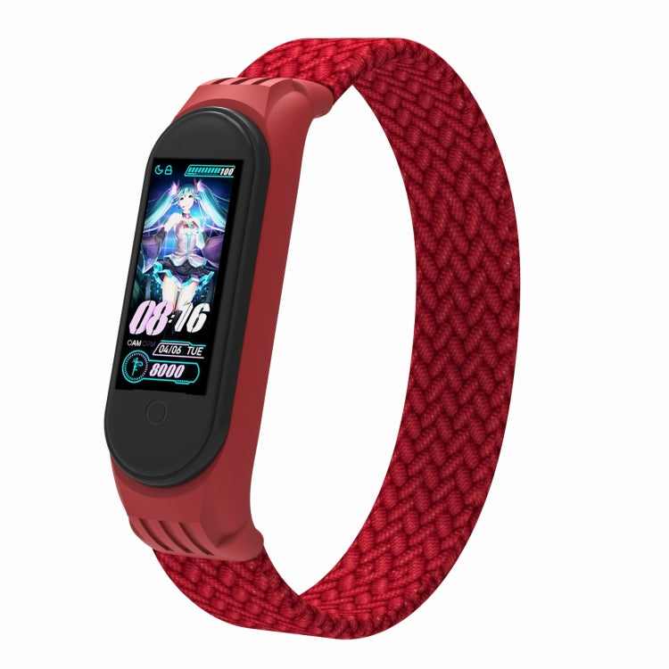 Per Xiaomi Mi Band 5/4/3 / Huami filato intrecciato a giro singolo + cinturini per cinturino da polso in TPU, S, M