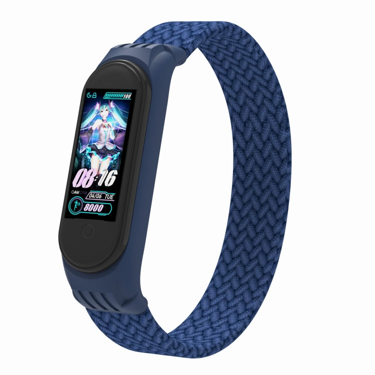 Per Xiaomi Mi Band 5/4/3 / Huami filato intrecciato a giro singolo + cinturini per cinturino da polso in TPU, S, M