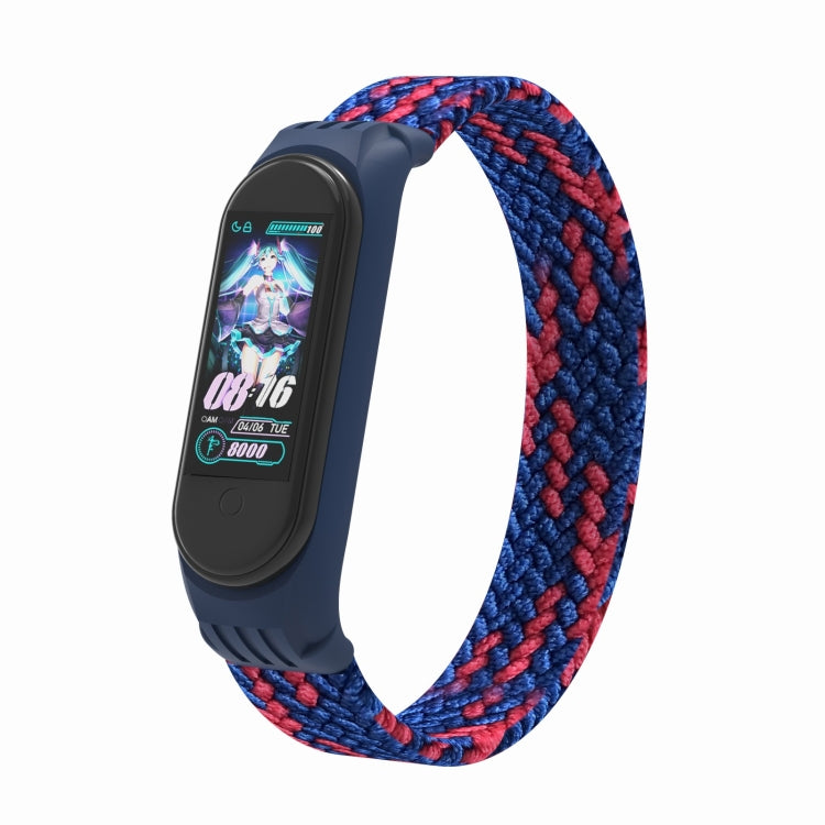Per Xiaomi Mi Band 5/4/3 / Huami filato intrecciato a giro singolo + cinturini per cinturino da polso in TPU, L