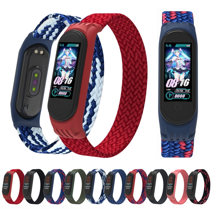 Per Xiaomi Mi Band 5/4/3 / Huami filato intrecciato a giro singolo + cinturini per cinturino da polso in TPU, L