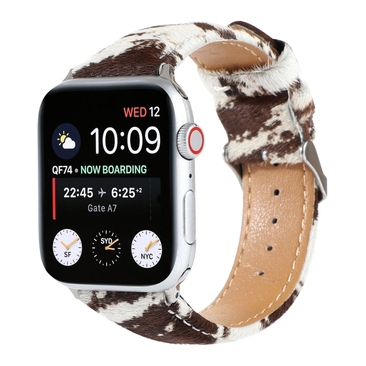 Cinturino per orologio in morbida pelle con stampa leopardata in crine di cavallo, For Apple Watch Ultra 49mm / Series 8&7 45mm / SE 2&6&SE&5&4 44mm / 3&2&1 42mm, For Apple Watch Series 8&7 41mm / SE 2&6&SE&5&4 40mm / 3&2&1 38mm                        ...