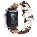 Cinturino per orologio in morbida pelle con stampa leopardata in crine di cavallo, For Apple Watch Ultra 49mm / Series 8&7 45mm / SE 2&6&SE&5&4 44mm / 3&2&1 42mm, For Apple Watch Series 8&7 41mm / SE 2&6&SE&5&4 40mm / 3&2&1 38mm                        ...