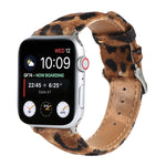 Cinturino per orologio in morbida pelle con stampa leopardata in crine di cavallo, For Apple Watch Ultra 49mm / Series 8&7 45mm / SE 2&6&SE&5&4 44mm / 3&2&1 42mm, For Apple Watch Series 8&7 41mm / SE 2&6&SE&5&4 40mm / 3&2&1 38mm                        ...