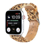 Cinturino per orologio in morbida pelle con stampa leopardata in crine di cavallo, For Apple Watch Ultra 49mm / Series 8&7 45mm / SE 2&6&SE&5&4 44mm / 3&2&1 42mm, For Apple Watch Series 8&7 41mm / SE 2&6&SE&5&4 40mm / 3&2&1 38mm                        ...