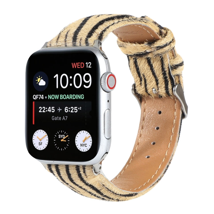 Cinturino per orologio in morbida pelle con stampa leopardata in crine di cavallo, For Apple Watch Ultra 49mm / Series 8&7 45mm / SE 2&6&SE&5&4 44mm / 3&2&1 42mm, For Apple Watch Series 8&7 41mm / SE 2&6&SE&5&4 40mm / 3&2&1 38mm                        ...
