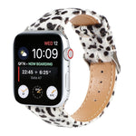 Cinturino per orologio in morbida pelle con stampa leopardata in crine di cavallo, For Apple Watch Ultra 49mm / Series 8&7 45mm / SE 2&6&SE&5&4 44mm / 3&2&1 42mm, For Apple Watch Series 8&7 41mm / SE 2&6&SE&5&4 40mm / 3&2&1 38mm                        ...