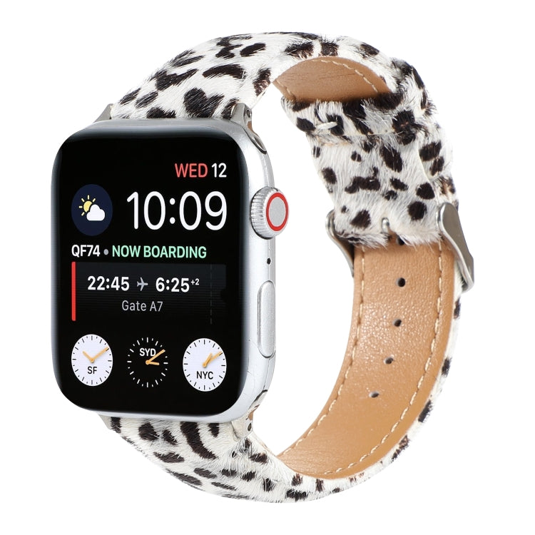Cinturino per orologio in morbida pelle con stampa leopardata in crine di cavallo, For Apple Watch Ultra 49mm / Series 8&7 45mm / SE 2&6&SE&5&4 44mm / 3&2&1 42mm, For Apple Watch Series 8&7 41mm / SE 2&6&SE&5&4 40mm / 3&2&1 38mm                        ...
