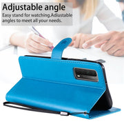 Custodia in pelle a ribalta orizzontale antiurto con motivo a goffratura Cat Bee con supporto, slot per schede e portafoglio, For Huawei P Smart 2021, For Huawei Y9a, For Nokia 2.4, For Nokia 3.4
