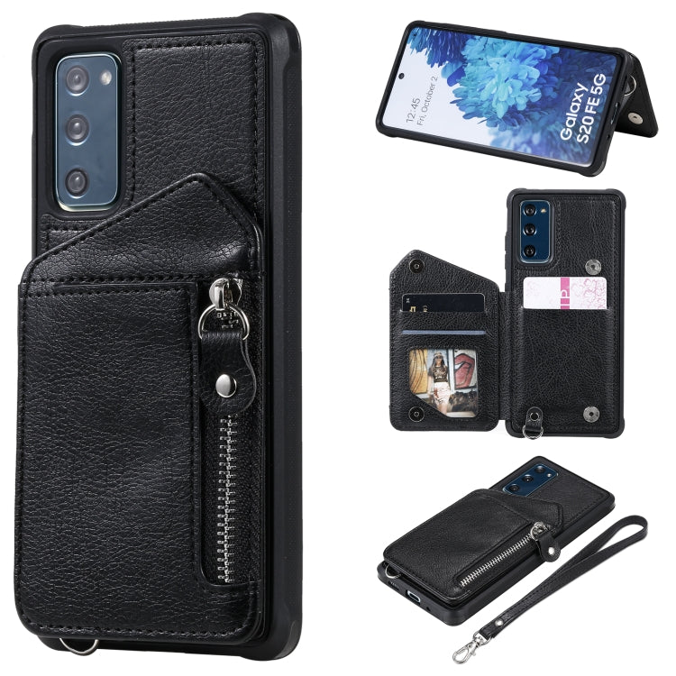 Custodia portafoglio con cerniera per Samsung Galaxy S20 FE