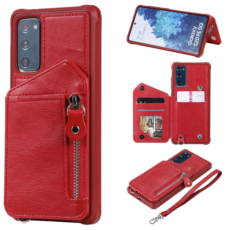 Custodia portafoglio con cerniera per Samsung Galaxy S20 FE