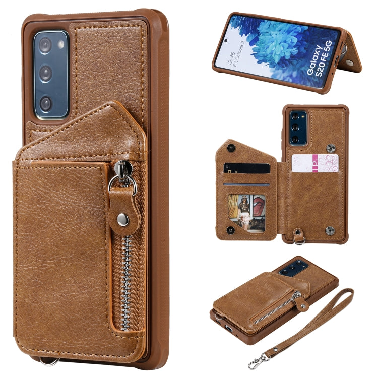 Custodia portafoglio con cerniera per Samsung Galaxy S20 FE