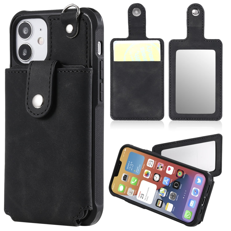Custodia protettiva iPhone 12 con specchio e slot carte