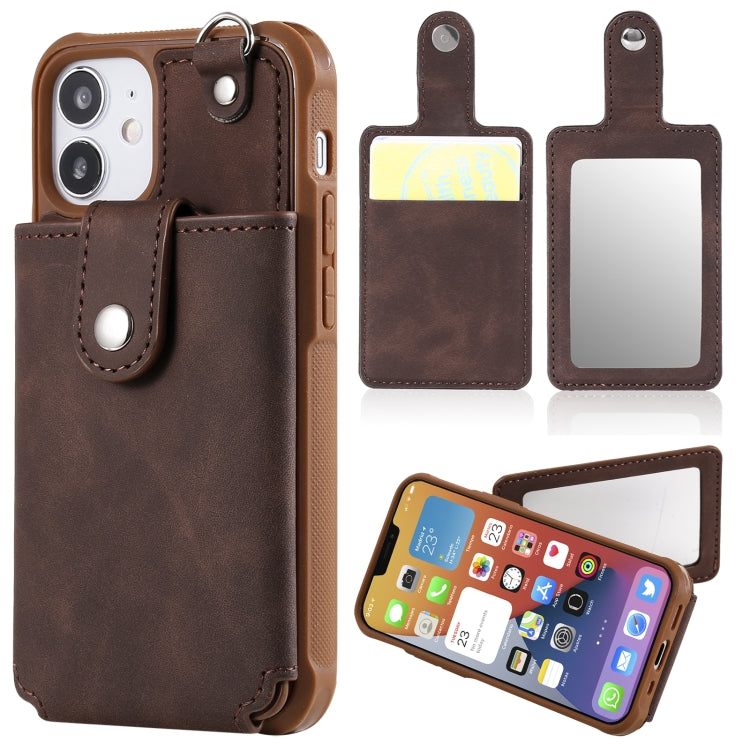 Custodia protettiva iPhone 12 con specchio e slot carte